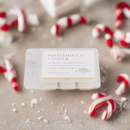 Peppermint and Vanilla Soy Wax Melts - Abboo Candle Co® Wholesale