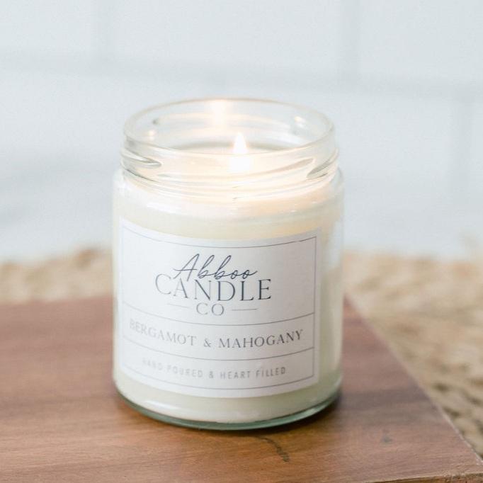 Bergamot and Mahogany Soy Candles - Case Pack of 3 - Abboo Candle Co® Wholesale