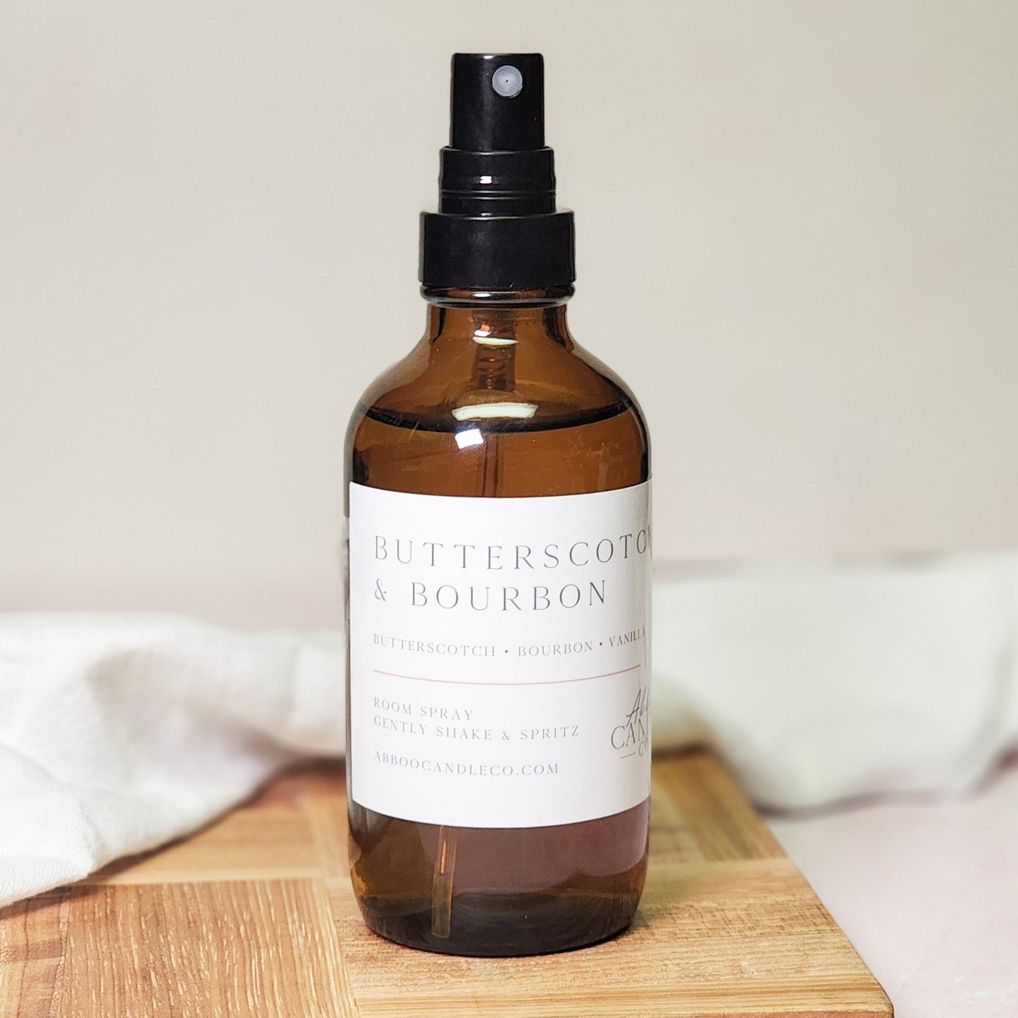 Butterscotch and Bourbon Room Spray - Abboo Candle Co® Wholesale