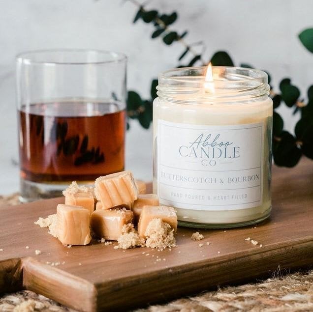 Butterscotch and Bourbon Soy Candles - Case Pack of 3 - Abboo Candle Co® Wholesale