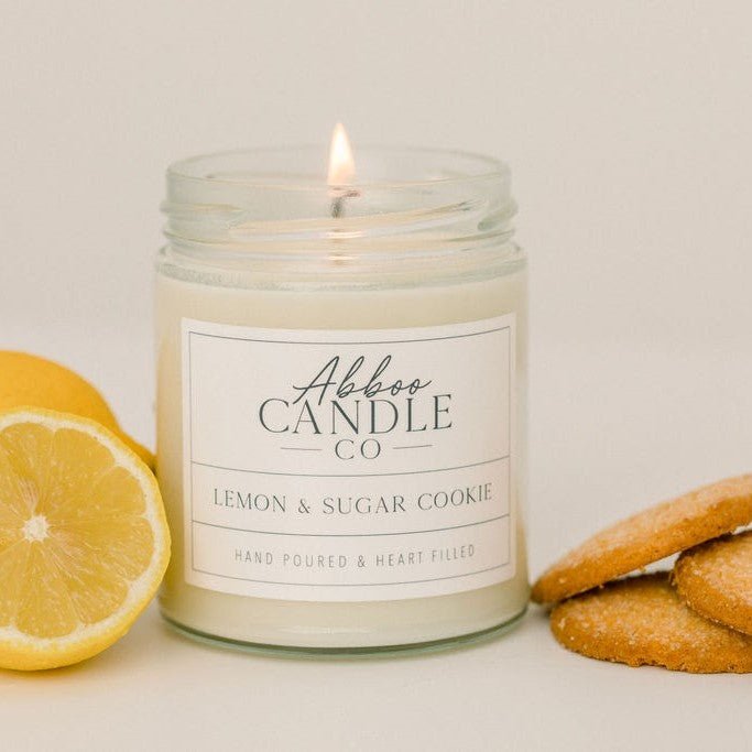 Lemon and Sugar Cookie Single Wick Soy Candle - Abboo Candle Co® Wholesale