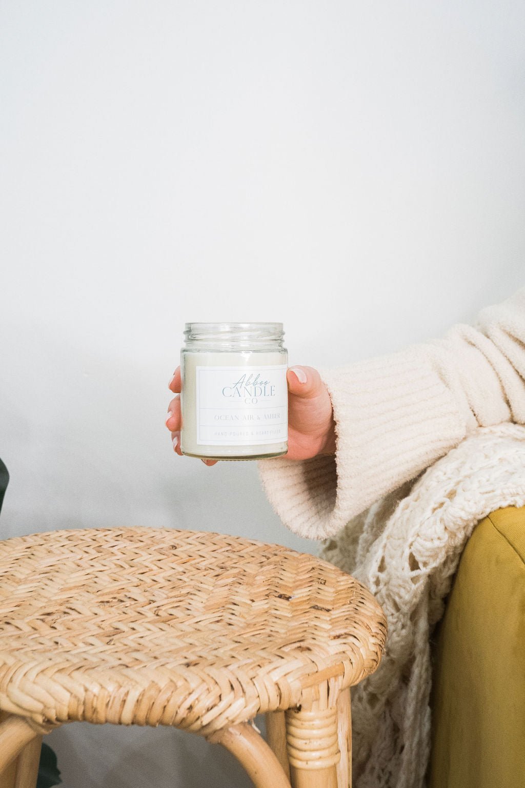 Ocean Air and Amber Single Wick Soy Candle - Abboo Candle Co® Wholesale