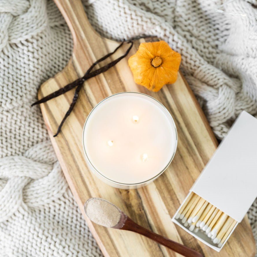 Pumpkin and Chai 3-Wick Soy Candle - Abboo Candle Co® Wholesale