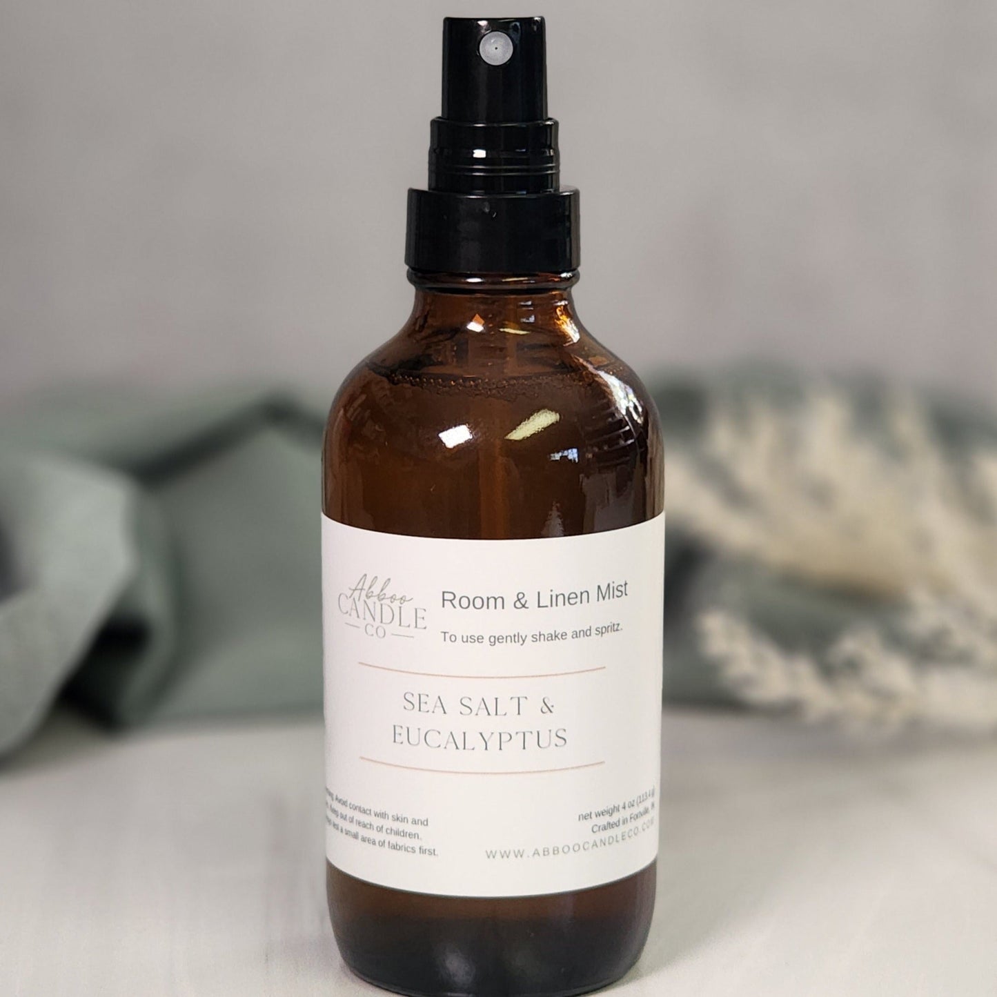 Room and Linen Mist - Sea Salt and Eucalyptus - Abboo Candle Co® Wholesale