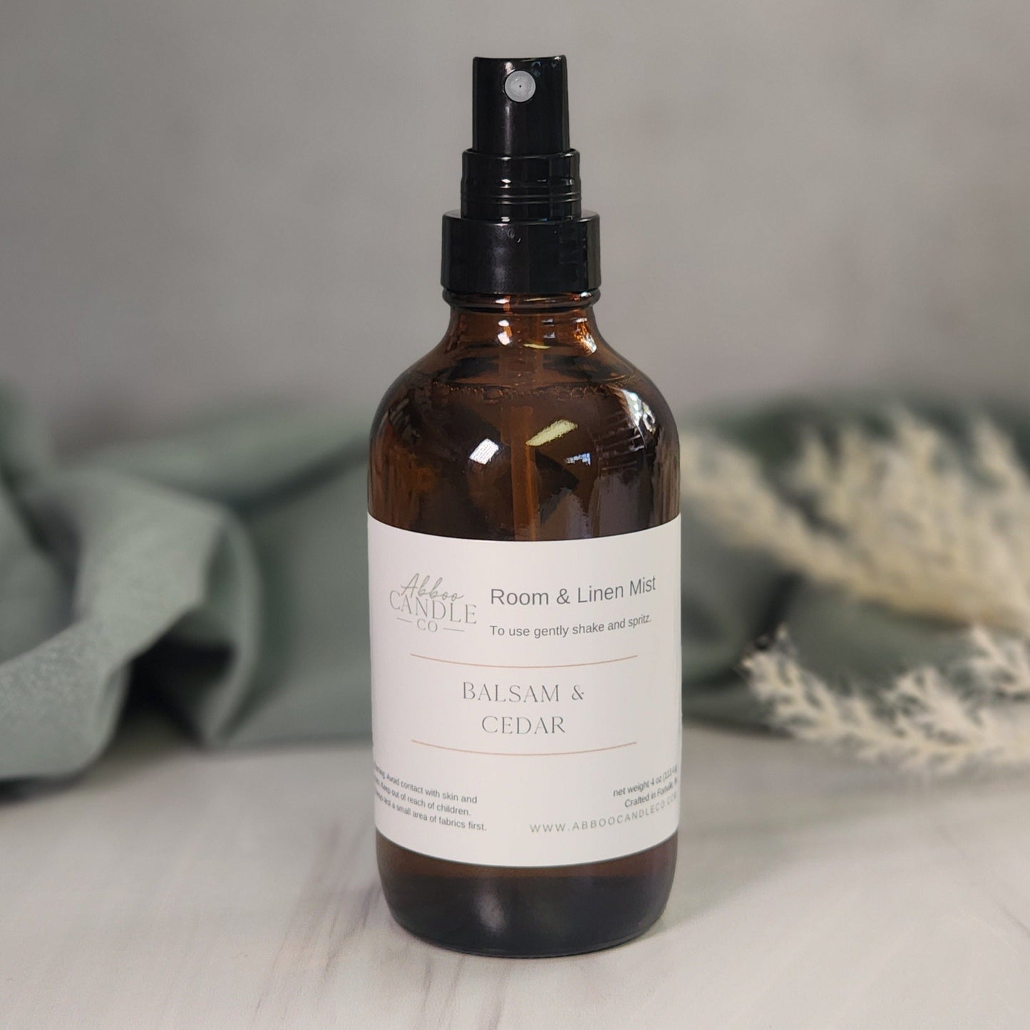 Room and Linen Mist Spray - Balsam and Cedar - Abboo Candle Co® Wholesale