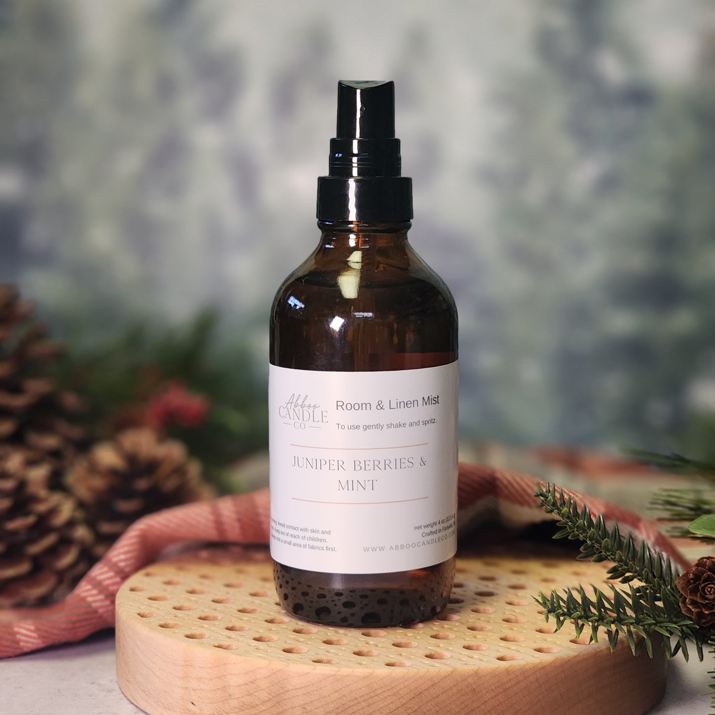 Room and Linen Mist Spray - Juniper Berries and Mint - Abboo Candle Co® Wholesale
