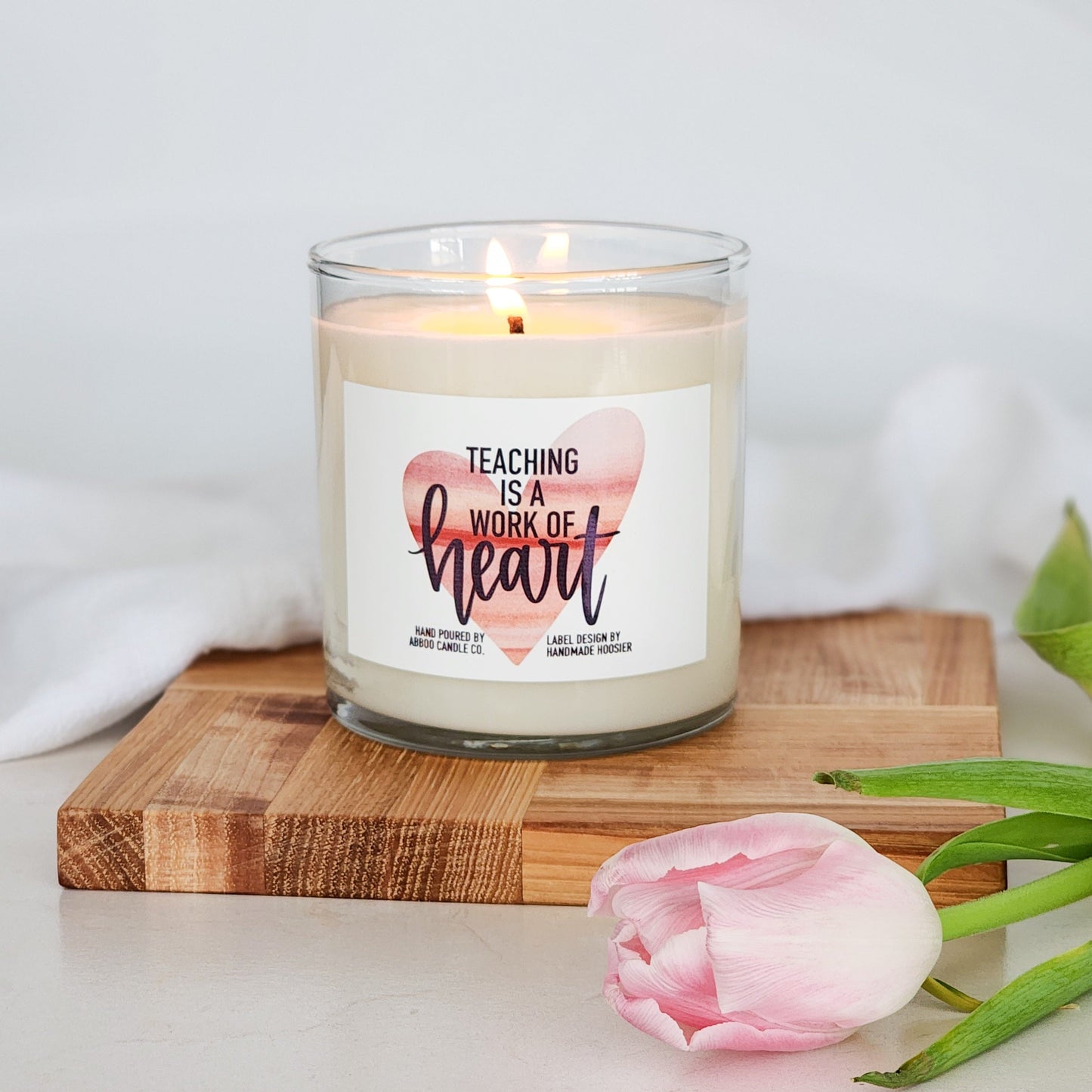 Teaching is a Work of Heart Soy Tumbler Candle - Abboo Candle Co® Wholesale