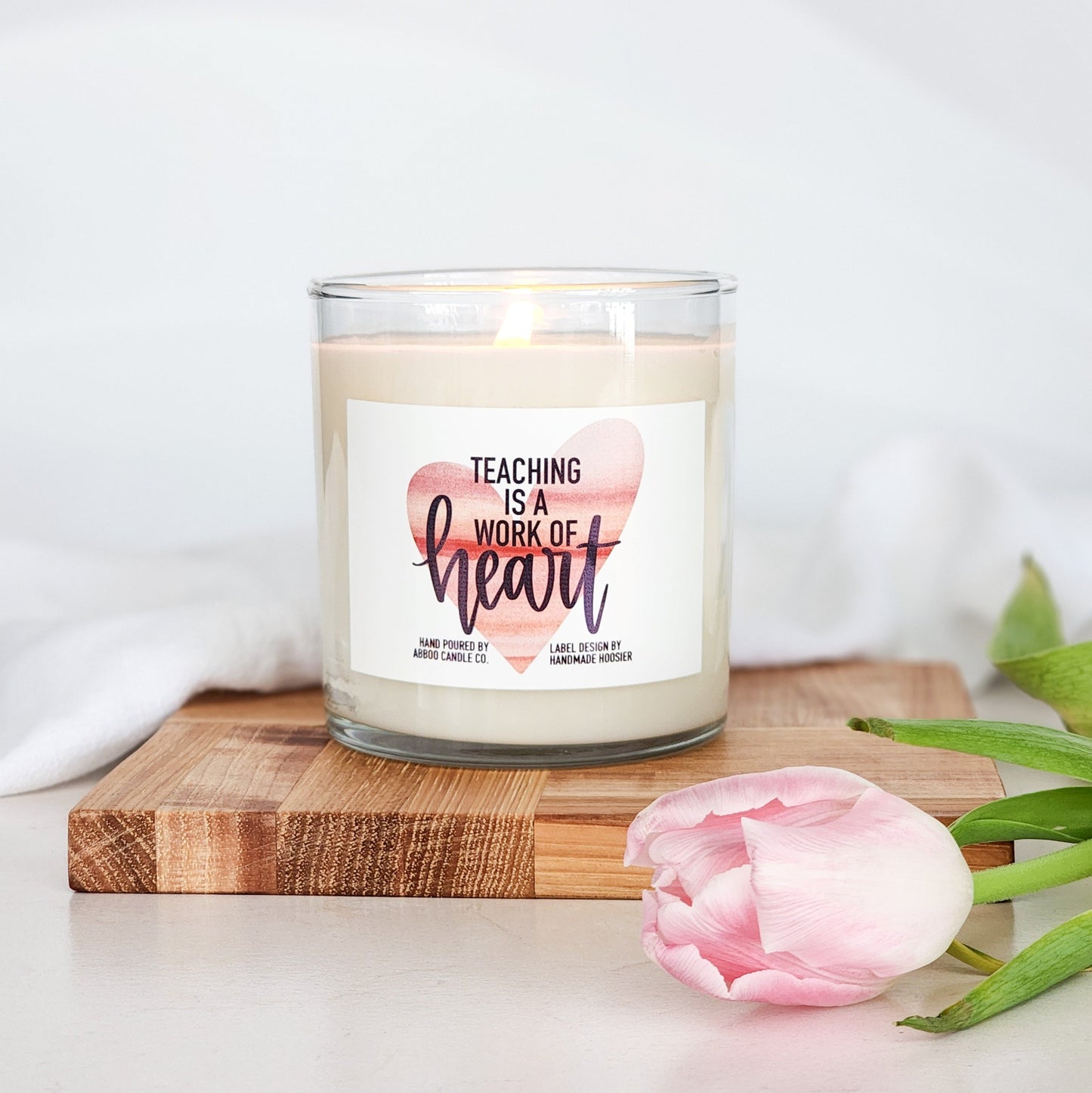 Teaching is a Work of Heart Soy Tumbler Candle - Abboo Candle Co® Wholesale