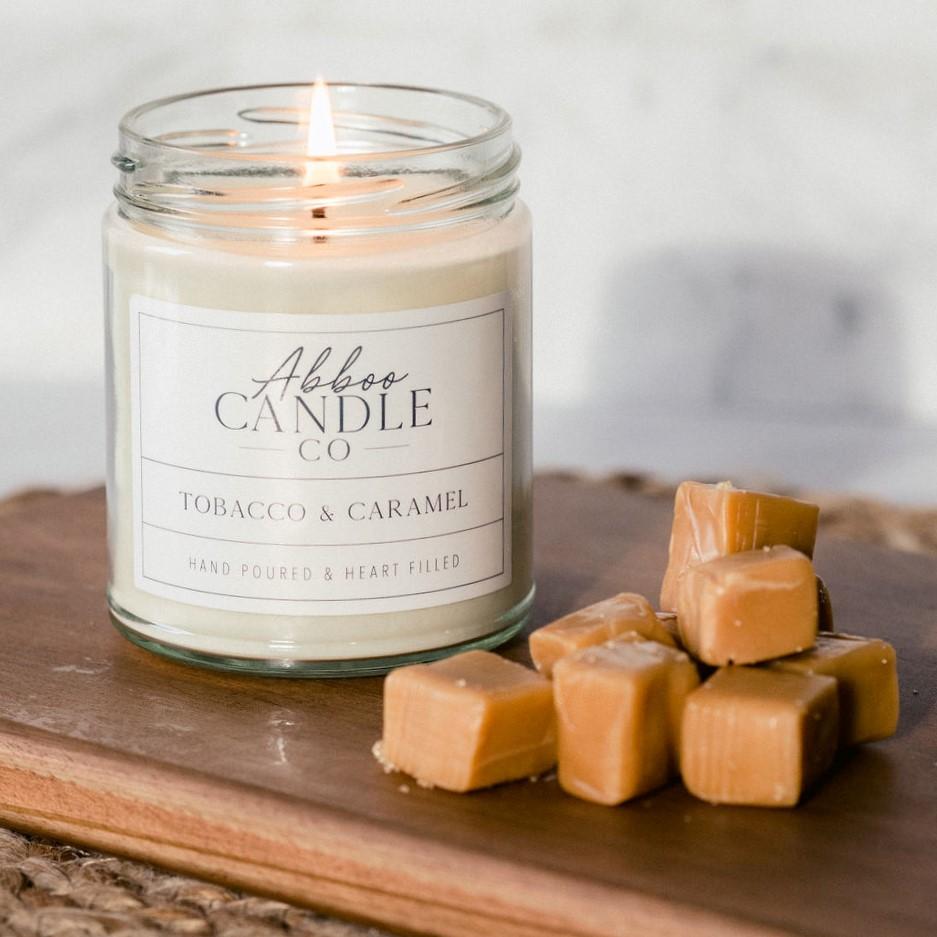Tobacco and Caramel Soy Candles - Case Pack of 3 - Abboo Candle Co® Wholesale