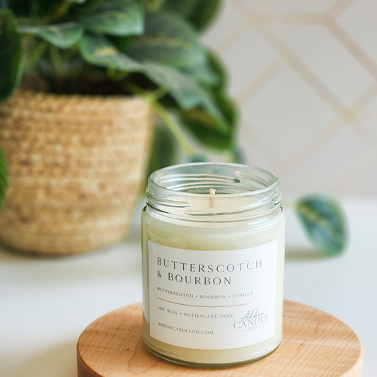 Butterscotch and Bourbon 9 oz Soy Candle with Twist Lid