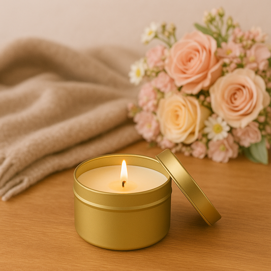 Cashmere and Cedarwood Gold Tin Candle