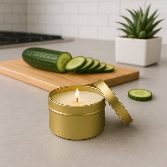 Cucumber and Green Tea Gold Tin Candle