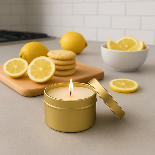 Lemon and Sugar Cookie Gold Tin Candle