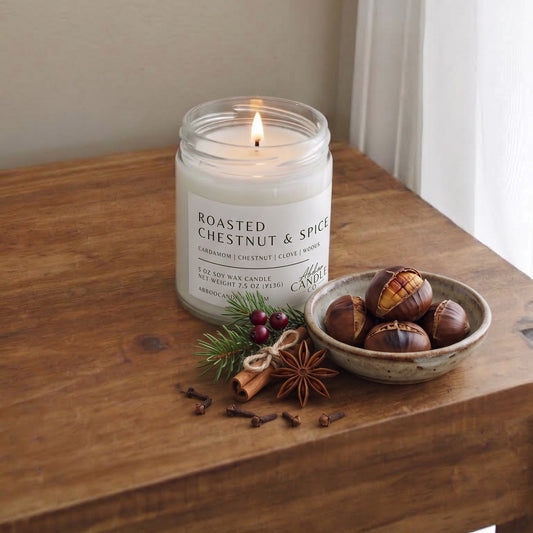 Roasted Chestnut and Spice 9 oz Soy Candle with Twist Lid