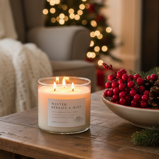 Winter Berries and Mint 3-Wick Soy Candle