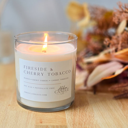 Fireside and Cherry Tobacco Soy Candle - Abboo Candle Co® Wholesale