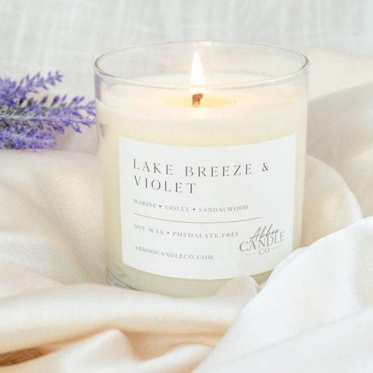Lake Breeze and Violet Tumbler Soy Candle - Abboo Candle Co® Wholesale