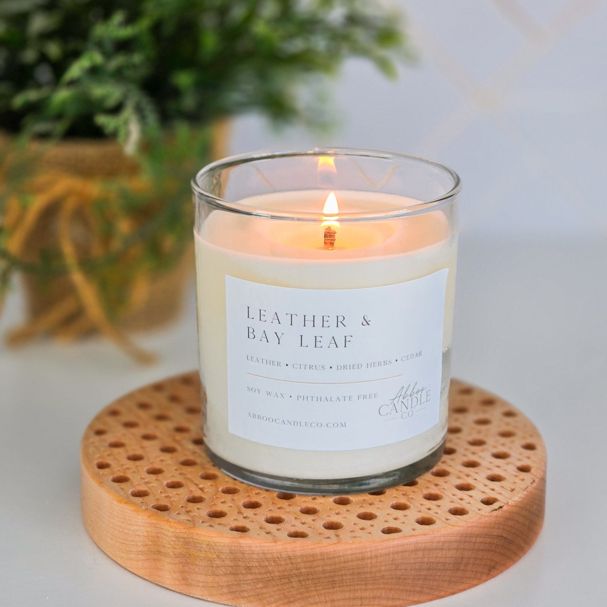 Leather and Bay Leaf Soy Candle - Abboo Candle Co® Wholesale