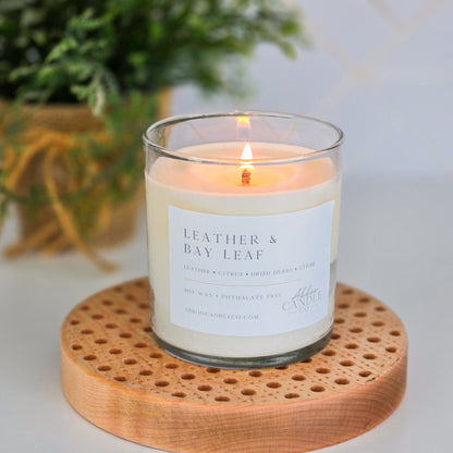 Leather and Bay Leaf Soy Candle - Abboo Candle Co® Wholesale