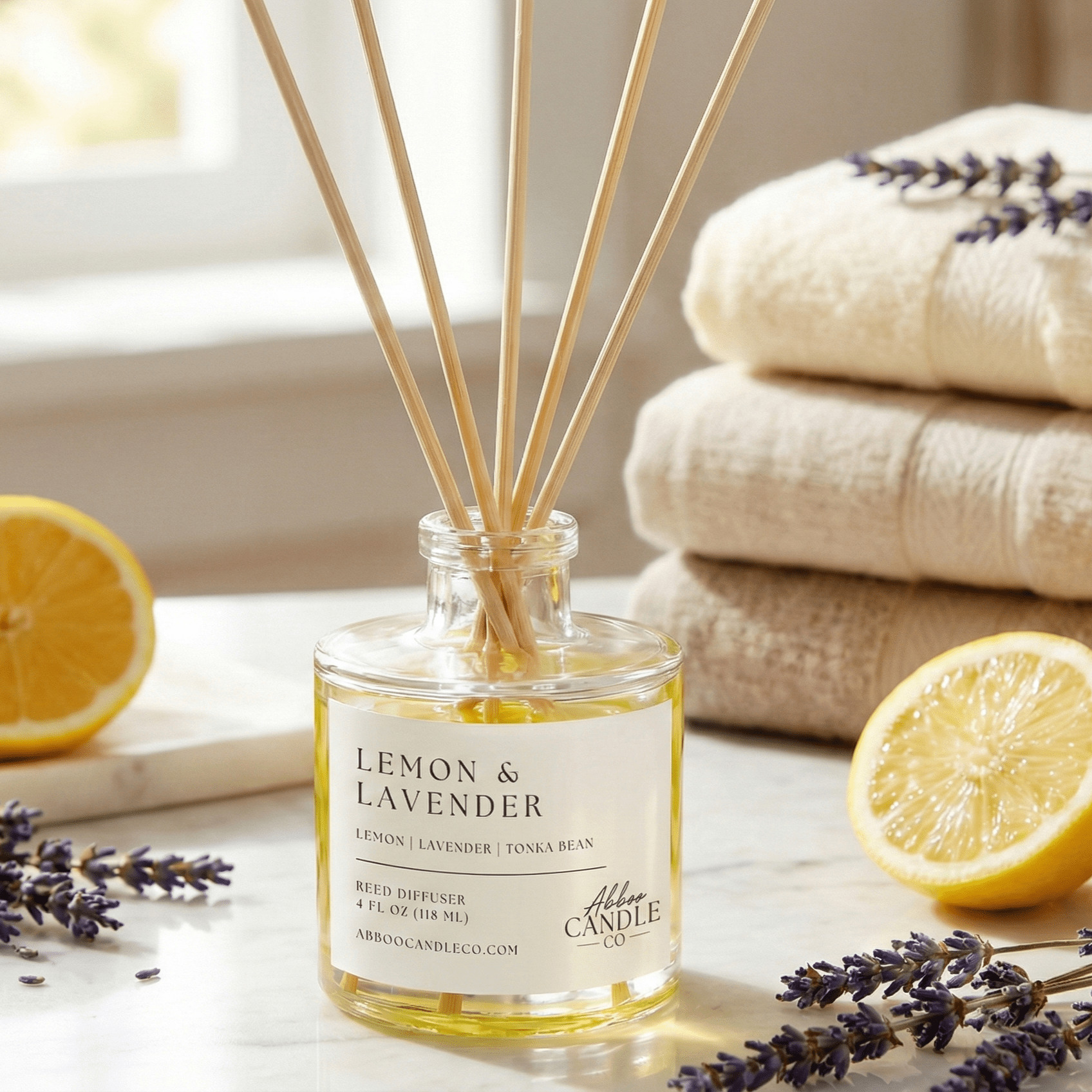 Lemon and Lavender Reed Diffuser - Abboo Candle Co® Wholesale