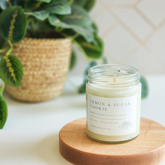Lemon and Sugar Cookie 9 oz Soy Candle with Twist Lid - Abboo Candle Co® Wholesale