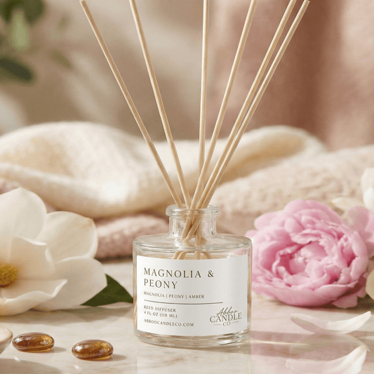 Magnolia and Peony Reed Diffuser - Abboo Candle Co® Wholesale