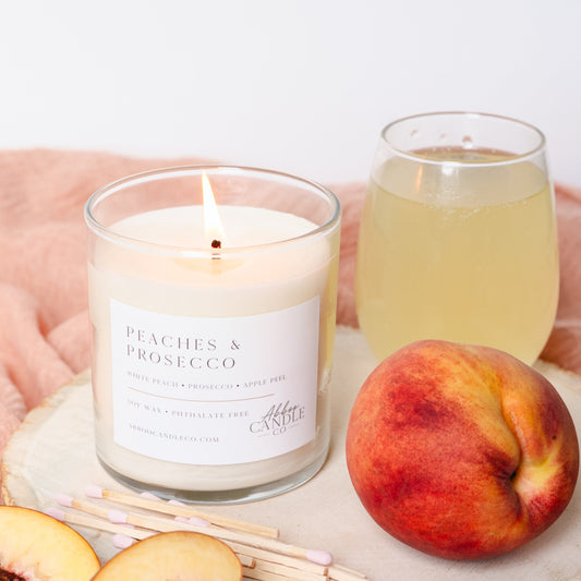 Peaches and Prosecco Soy Tumbler Candle - Abboo Candle Co® Wholesale