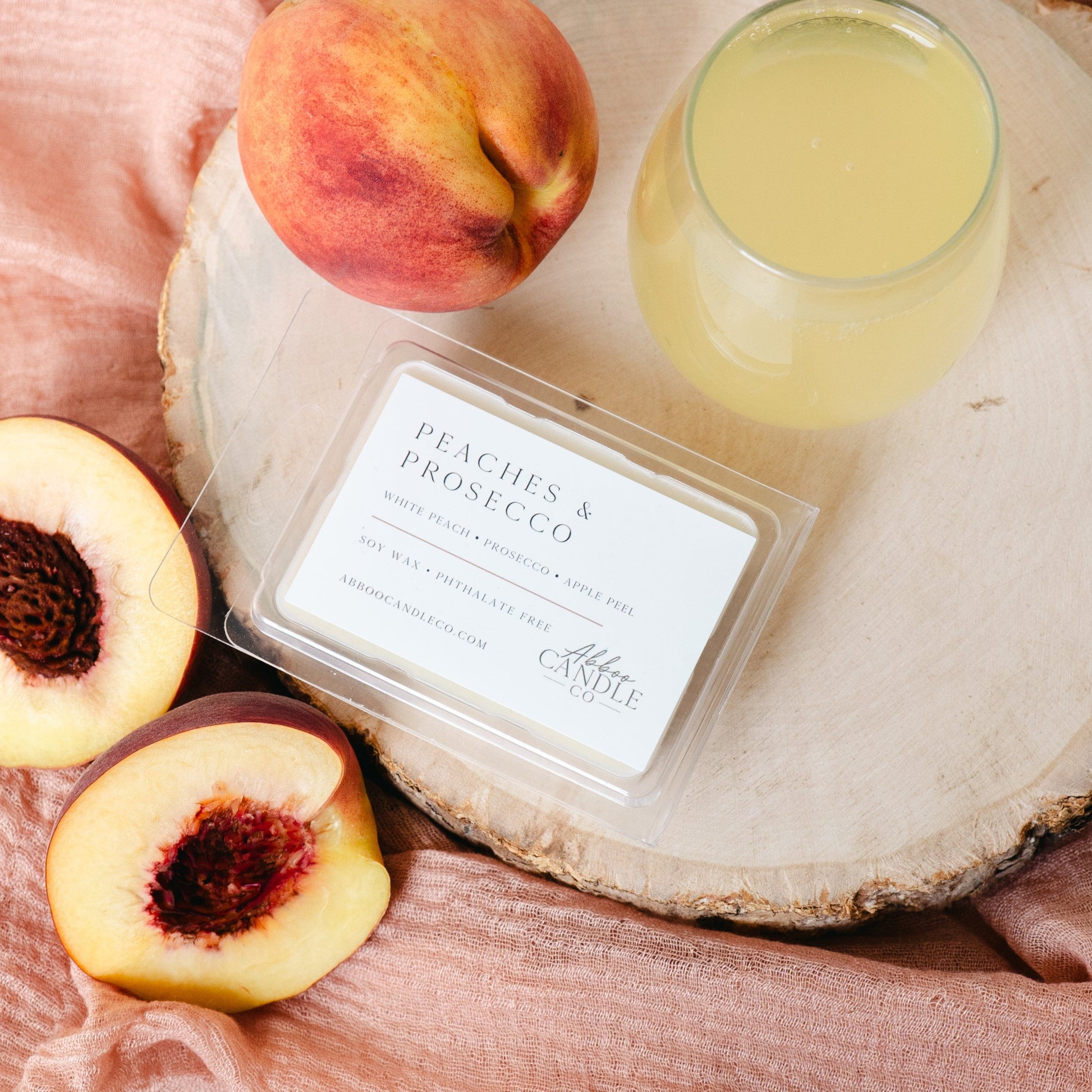 Peaches and Prosecco Soy Wax Melts - Abboo Candle Co® Wholesale