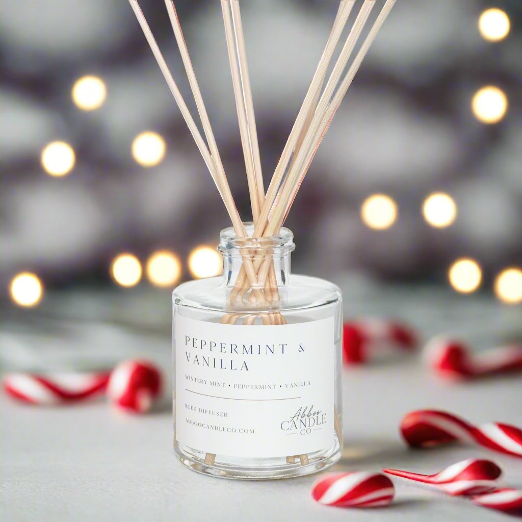 Peppermint and Vanilla Reed Diffuser - Abboo Candle Co® Wholesale