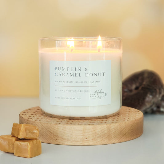 Pumpkin and Caramel Donut 3 - Wick Soy Candle - Abboo Candle Co® Wholesale