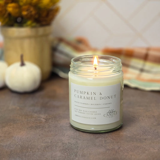 Pumpkin and Caramel Donut 9 oz Soy Candle with Twist Lid - Abboo Candle Co® Wholesale