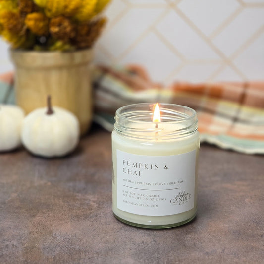 Pumpkin and Chai 9 oz Soy Candle with Twist Lid - Abboo Candle Co® Wholesale