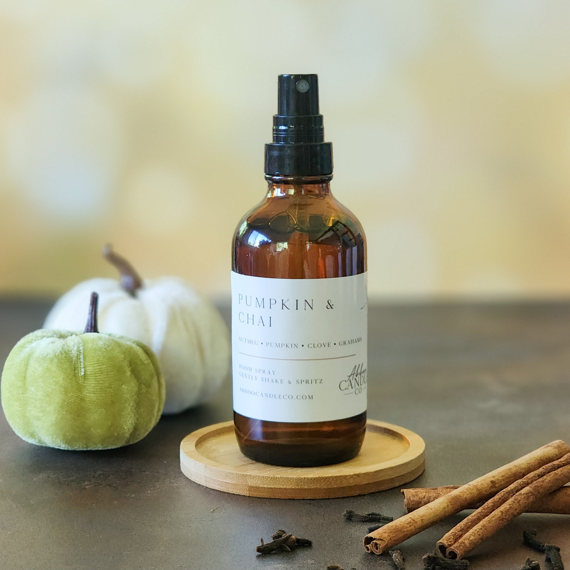 Pumpkin and Chai Room Spray - Abboo Candle Co® Wholesale