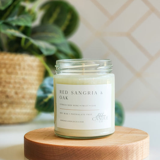 Red Sangria and Oak 9 oz Soy Candle with Twist Lid - Abboo Candle Co® Wholesale
