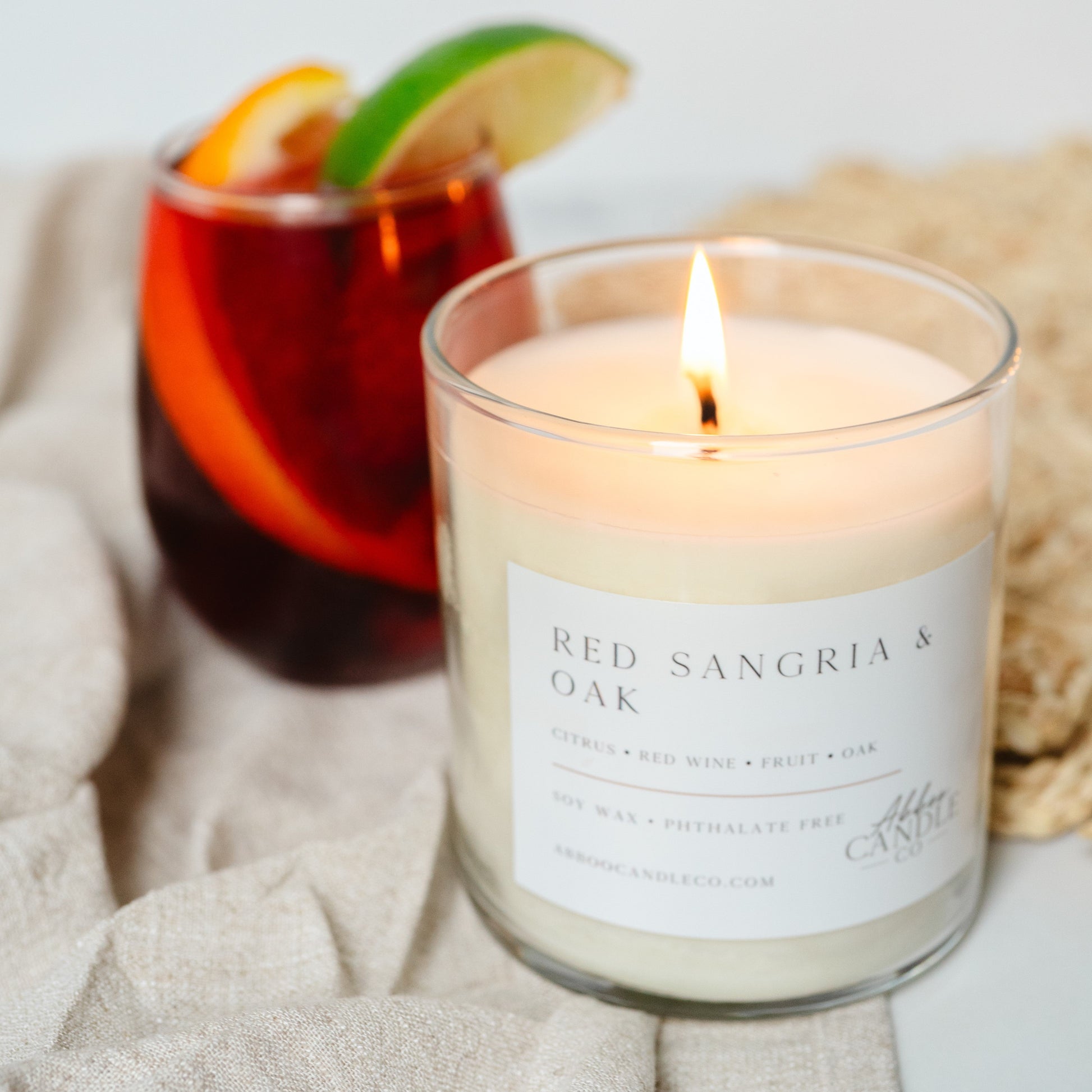 Red Sangria and Oak Soy Tumbler Candle - Abboo Candle Co® Wholesale