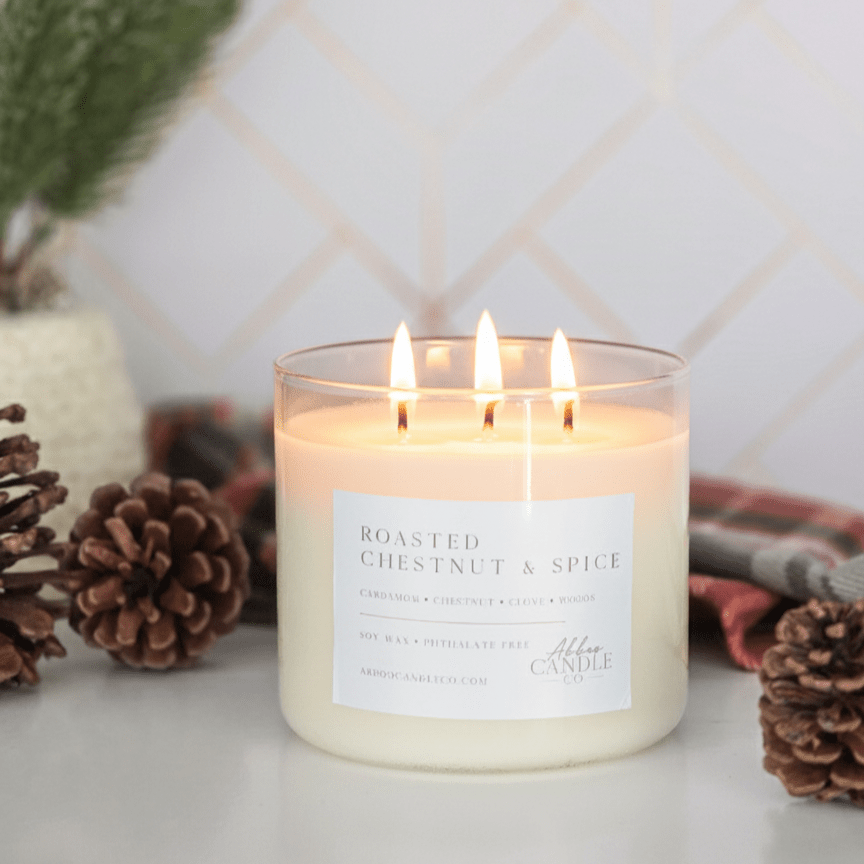 Roasted Chestnut and Spice 3 - Wick Soy Candle - Abboo Candle Co® Wholesale
