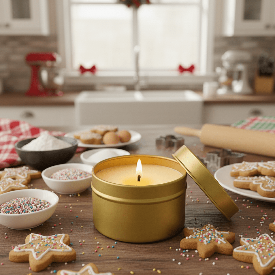 Sugar Cookie and Sprinkles Gold Tin Candle - Abboo Candle Co® Wholesale