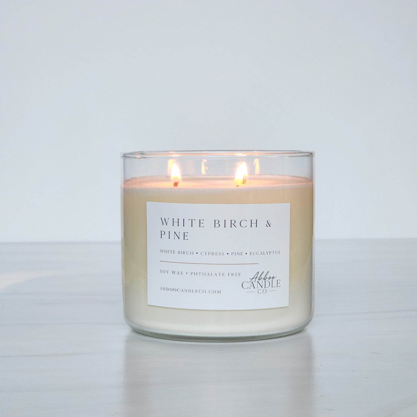 White Birch and Pine 3 - Wick Soy Candle - Abboo Candle Co® Wholesale