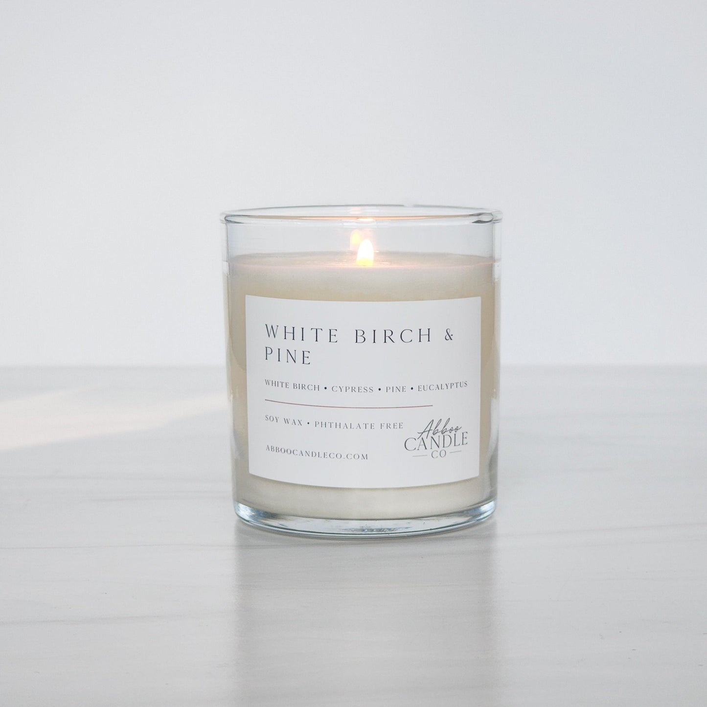 White Birch and Pine Tumbler Soy Candle - Abboo Candle Co® Wholesale