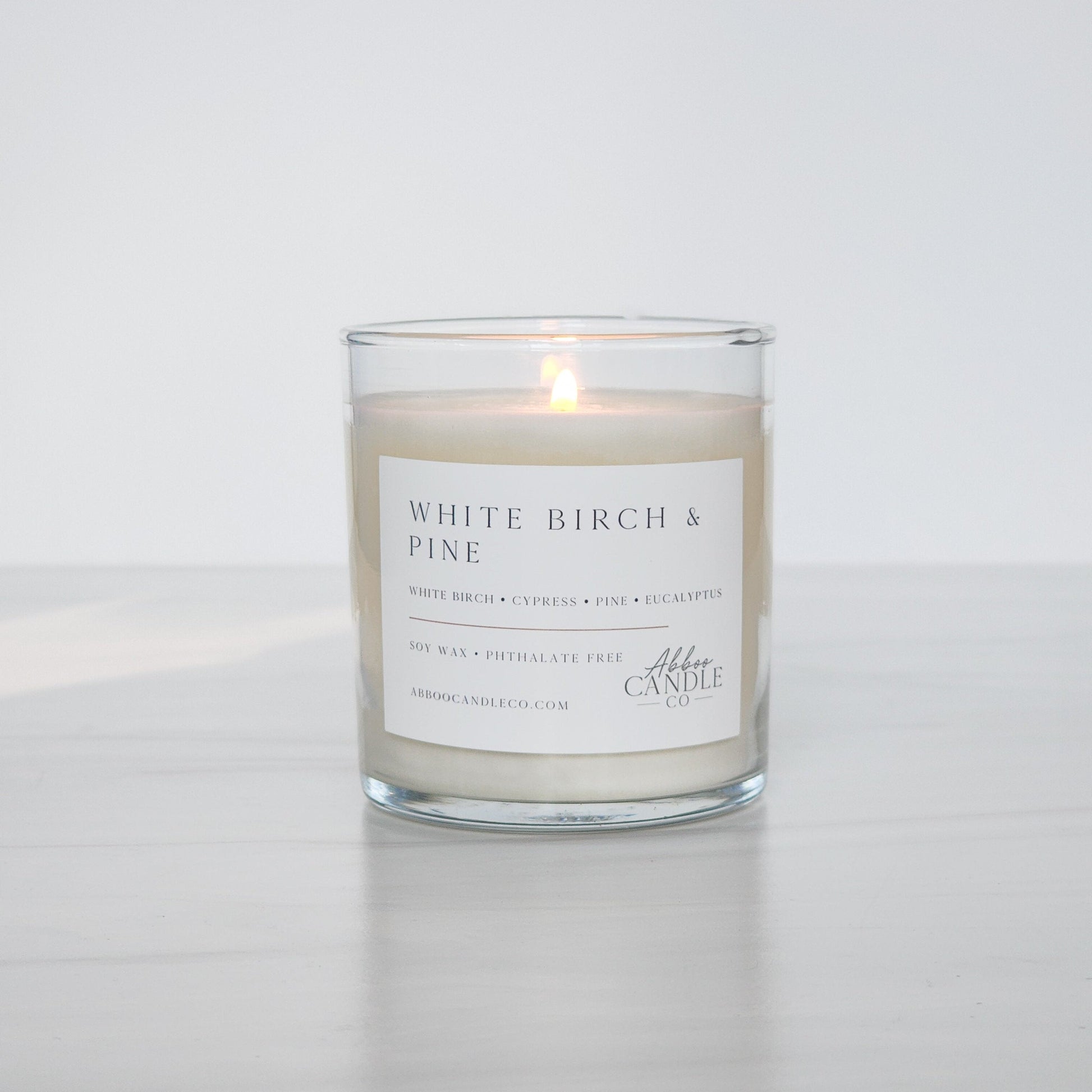 White Birch and Pine Tumbler Soy Candle - Abboo Candle Co® Wholesale
