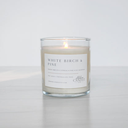 White Birch and Pine Tumbler Soy Candle - Abboo Candle Co® Wholesale