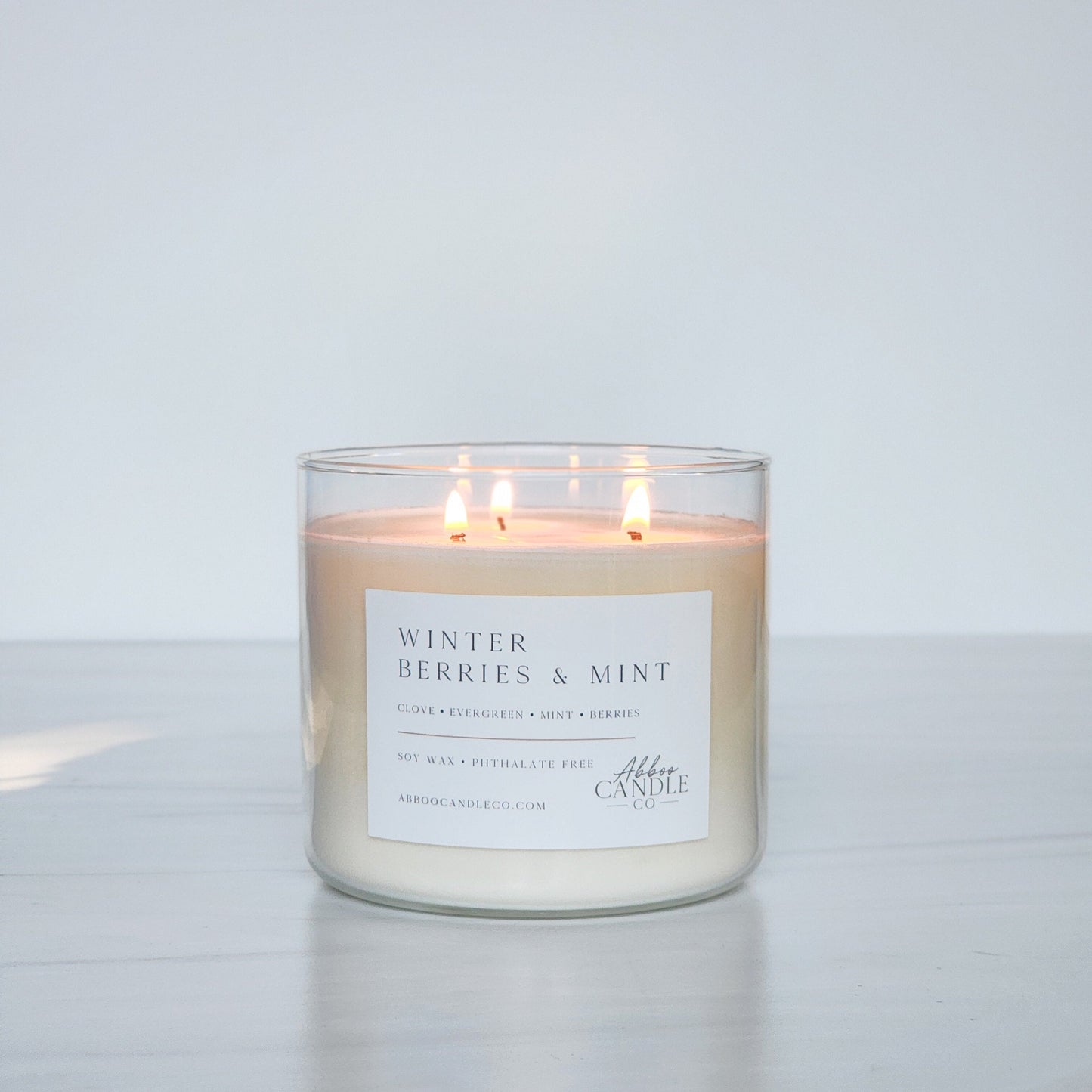 Winter Berries and Mint 3 - Wick Soy Candle - Abboo Candle Co® Wholesale