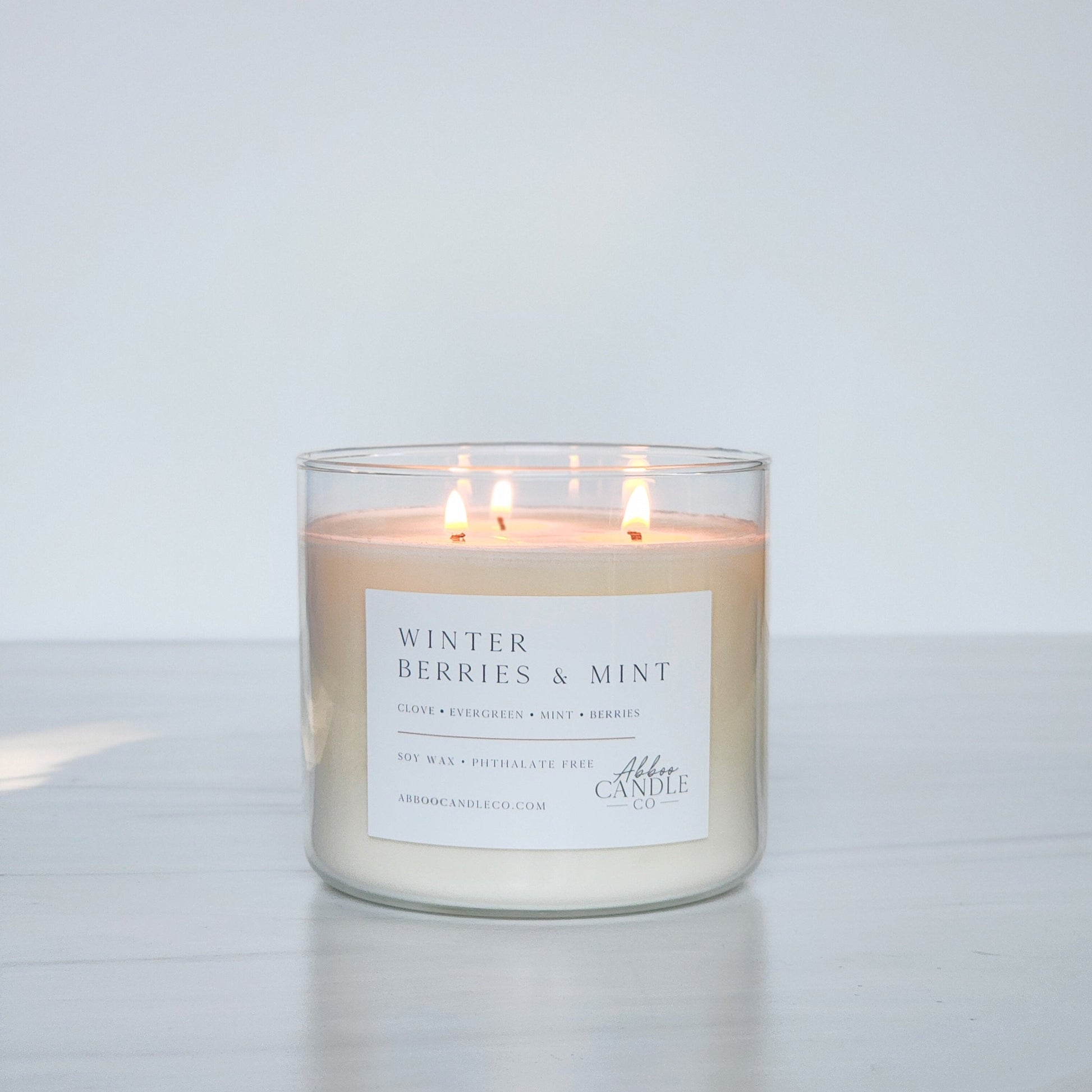 Winter Berries and Mint 3 - Wick Soy Candle - Abboo Candle Co® Wholesale