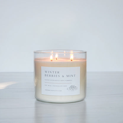 Winter Berries and Mint 3 - Wick Soy Candle - Abboo Candle Co® Wholesale