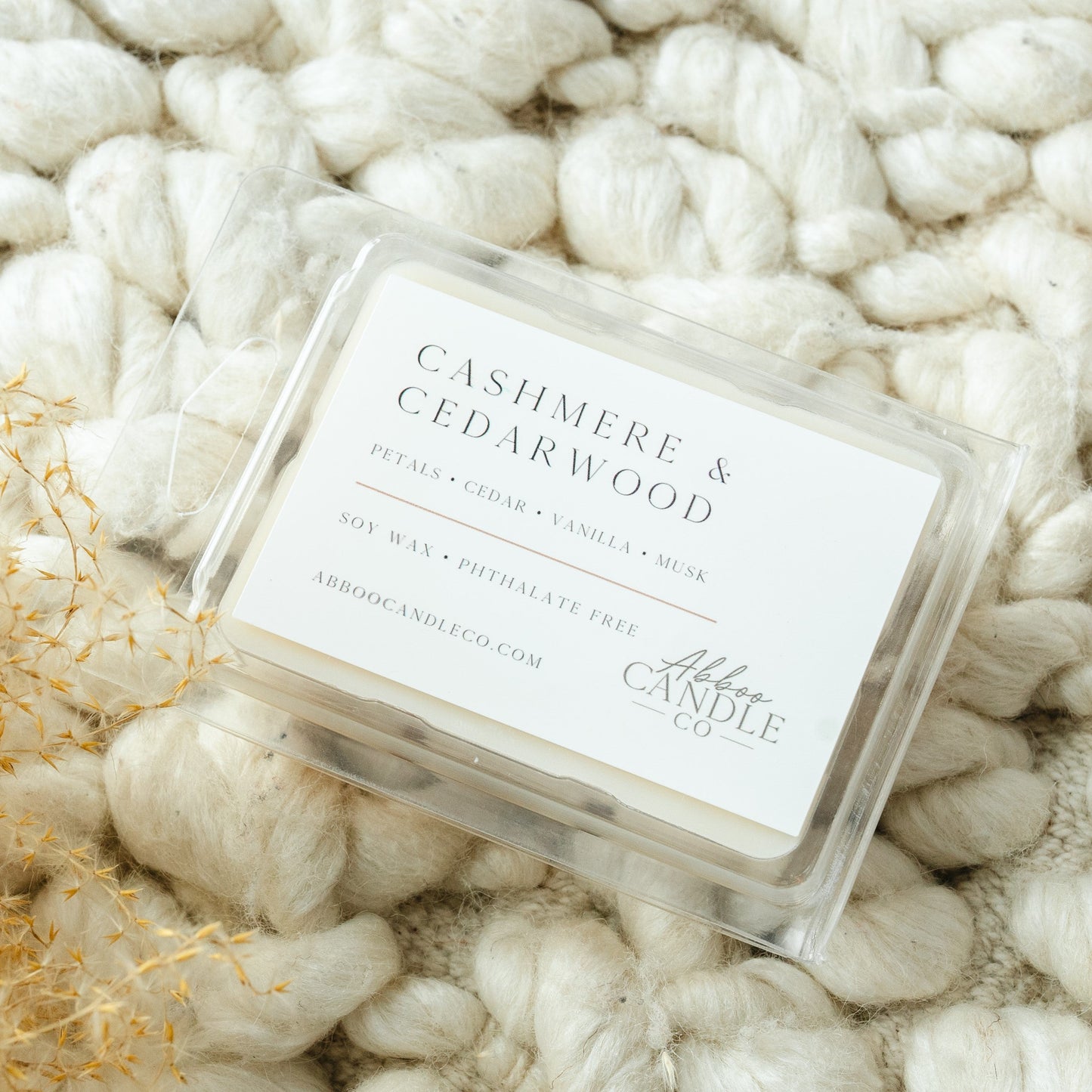 Cashmere and Cedarwood Soy Wax Melts - Abboo Candle Co® Wholesale