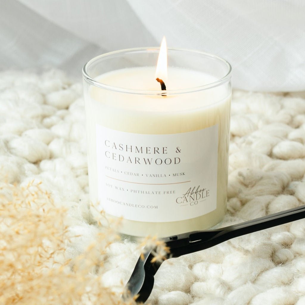 Cashmere and Cedarwood Tumbler Soy Candle - Abboo Candle Co® Wholesale