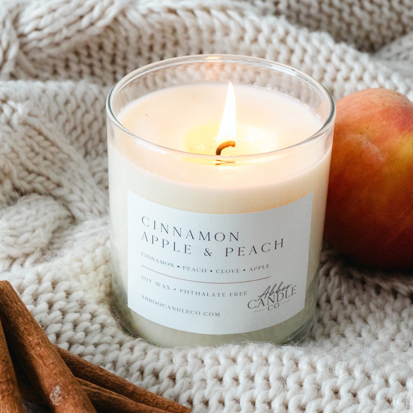 Cinnamon Apple and Peach Tumbler Soy Candle - Abboo Candle Co® Wholesale
