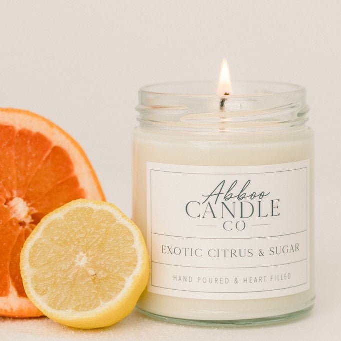 Exotic Citrus and Sugar Single Wick Soy Candle - Abboo Candle Co® Wholesale