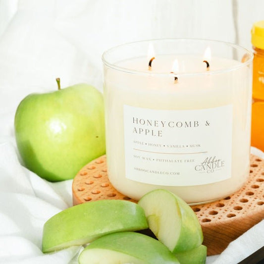 Honeycomb and Apple 3-Wick Soy Candles - Abboo Candle Co® Wholesale