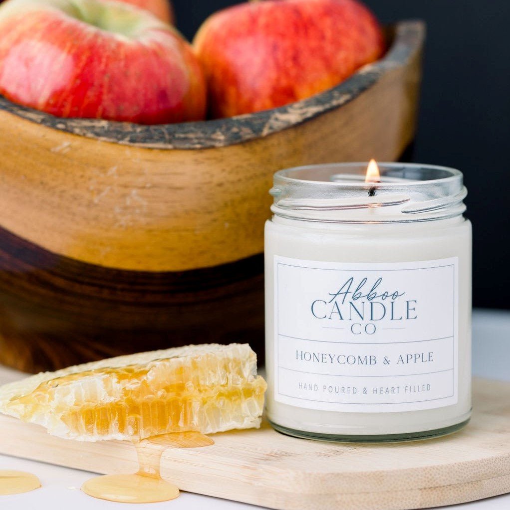 Honeycomb and Apple Single Wick Soy Candle - Abboo Candle Co® Wholesale